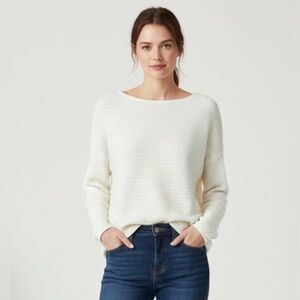 Banana Republic NWT Cream Knit Cotton-Blend Sweater | Size XS